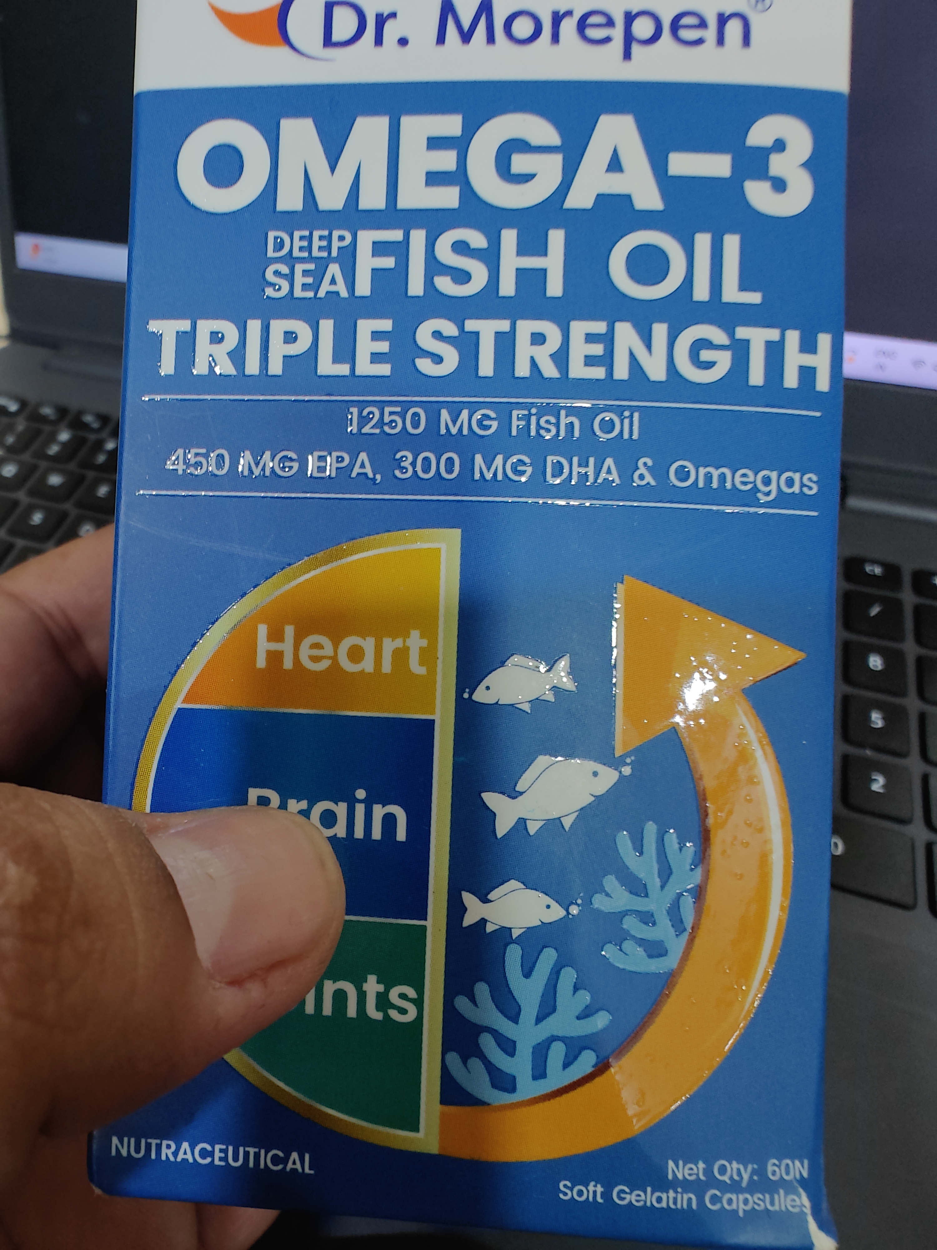 Dr. Morepen Omega 3 Deep Sea Fish Oil Triple Strength Capsule 60's